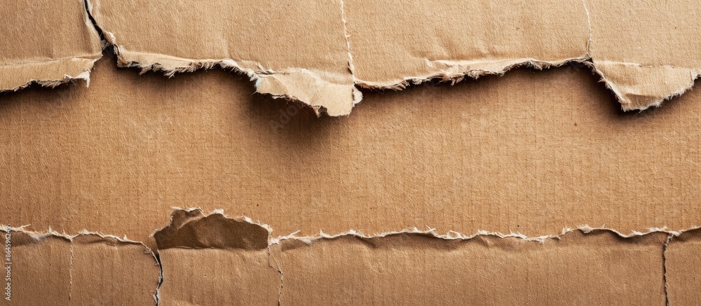 Poster torn brown corrugated or cardboard sheet texture paper background with copy space image.