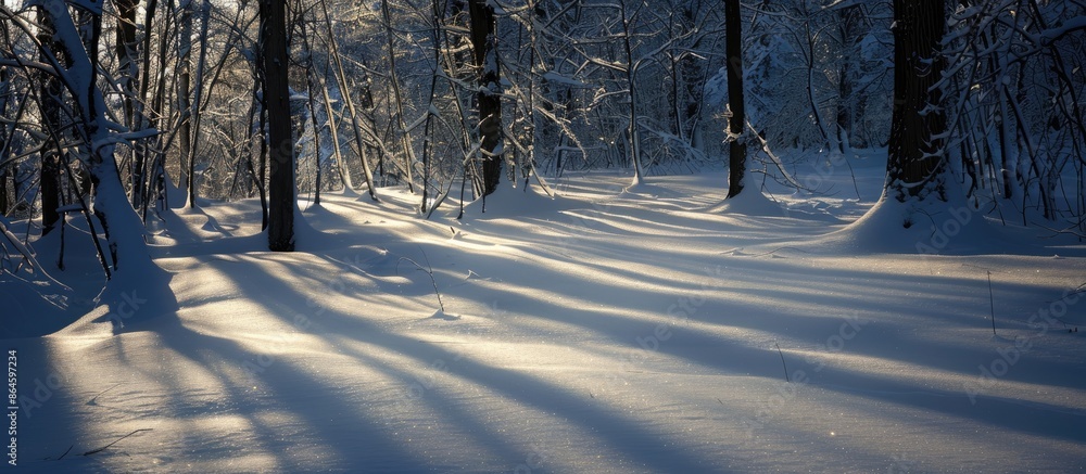 Aufkleber snow with dark shadows contrasting on top, creating a picturesque scene with plenty of copy space im