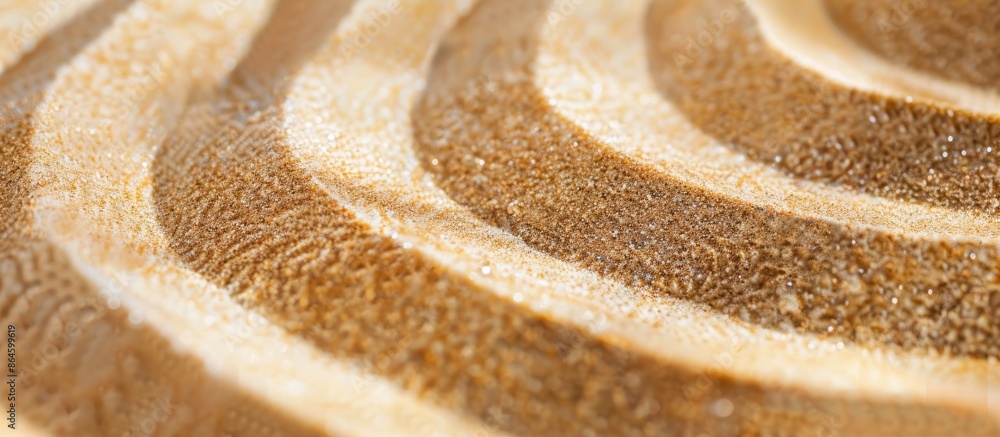 Aufkleber close-up shot of sand with an intricate pattern, ideal for a copy space image.