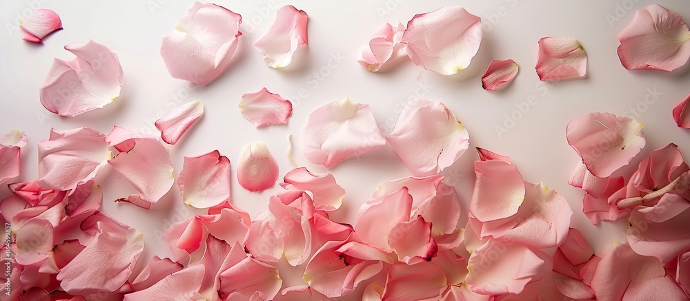 Poster background adorned with delicate petals, suitable for copy space image.