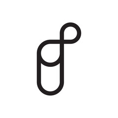 Letter I infinity minimal line logo design