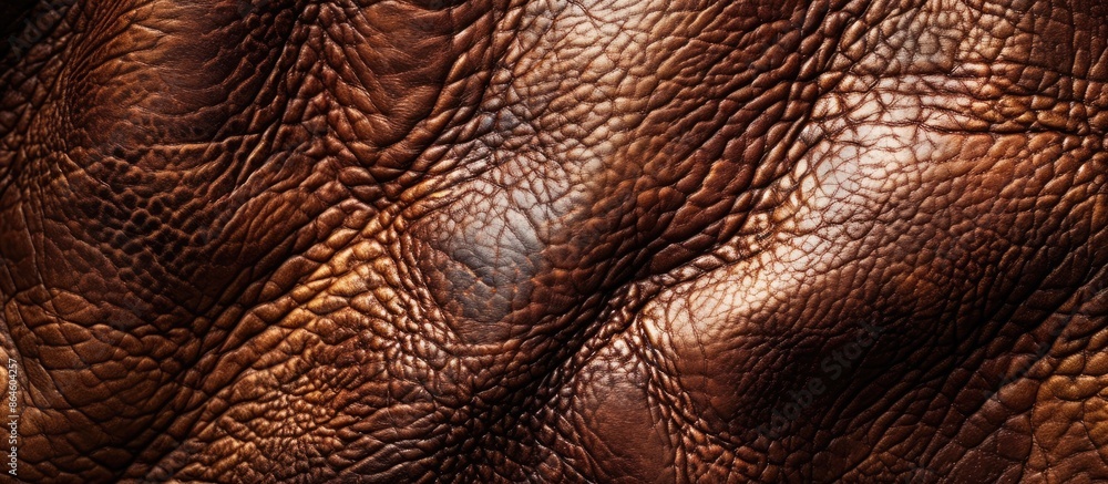 Poster close-up view of a detailed leather texture, ideal as a background for design projects, with ample c