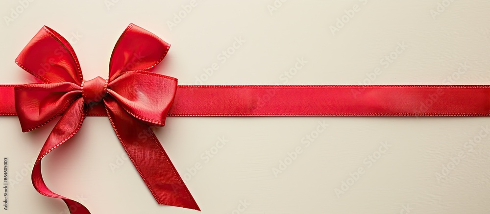 Poster red ribbon bow frame surrounding a copy space image for your text.