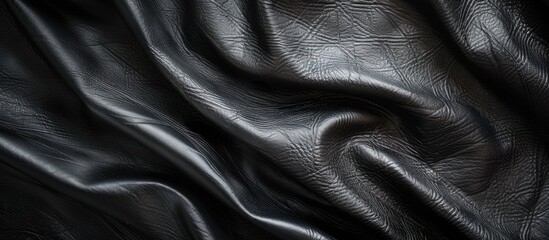 Fototapeta premium Close-up detailed top-view shot of a dark leather abstract background with ample copy space image.