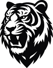 tiger head silhouette vector illustration