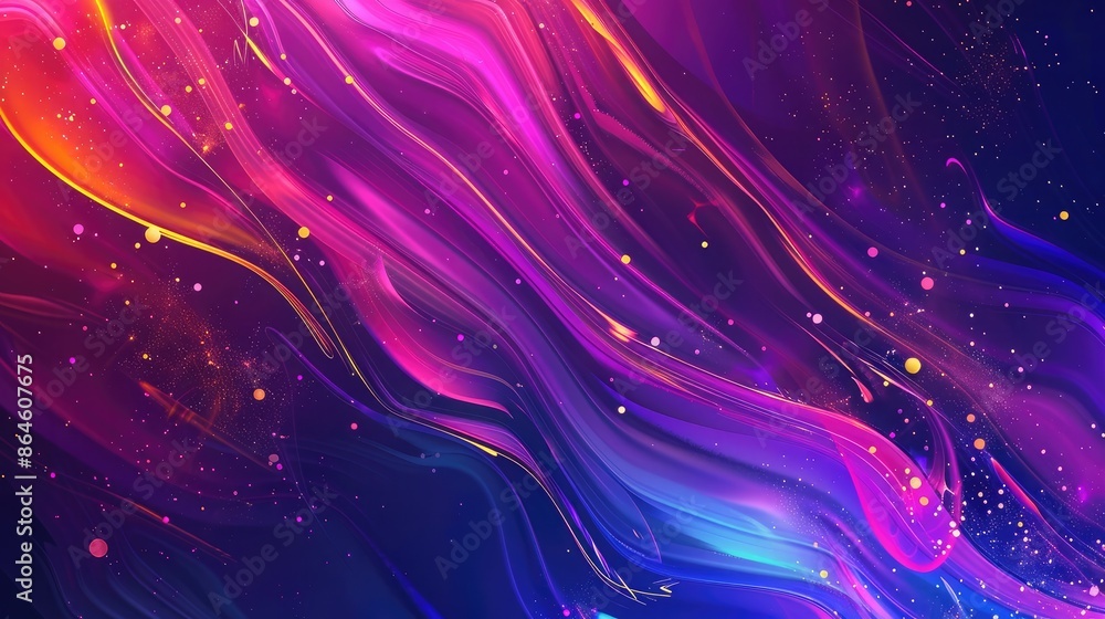 Aufkleber bold and energetic abstract background with splashes of neon colors and dynamic lines