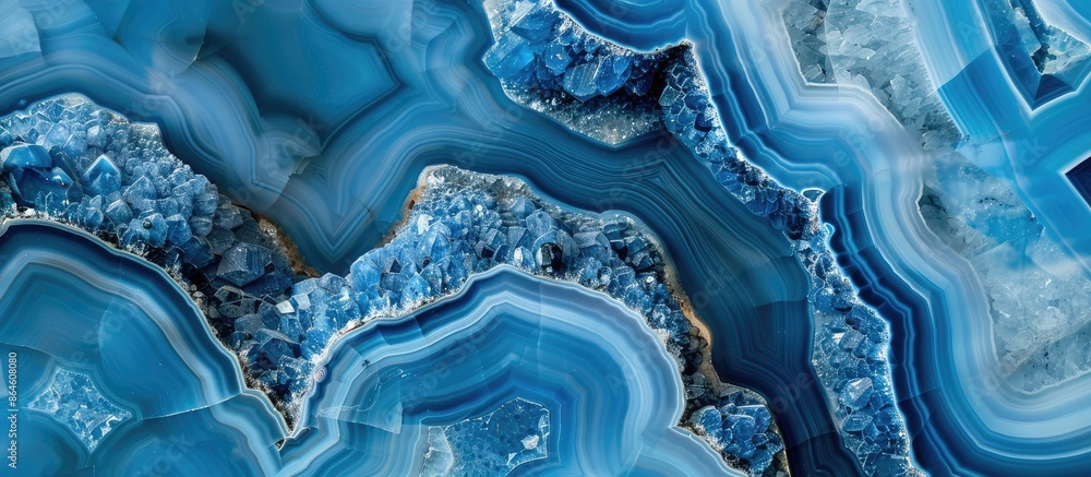 Aufkleber blue agate with a unique texture suitable for design, perfect for a copy space image.