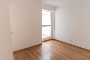 empty room with door and window