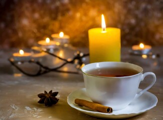 Tea time with candles