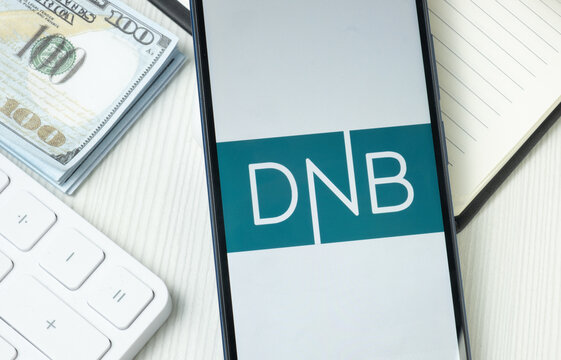 New York, USA - 21 June 2024: DNB Logo on Phone Screen, Company Icon