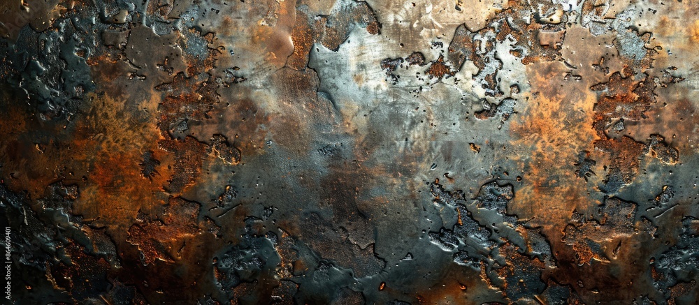 Poster background with a rustic and worn metal look perfect for copy space image.