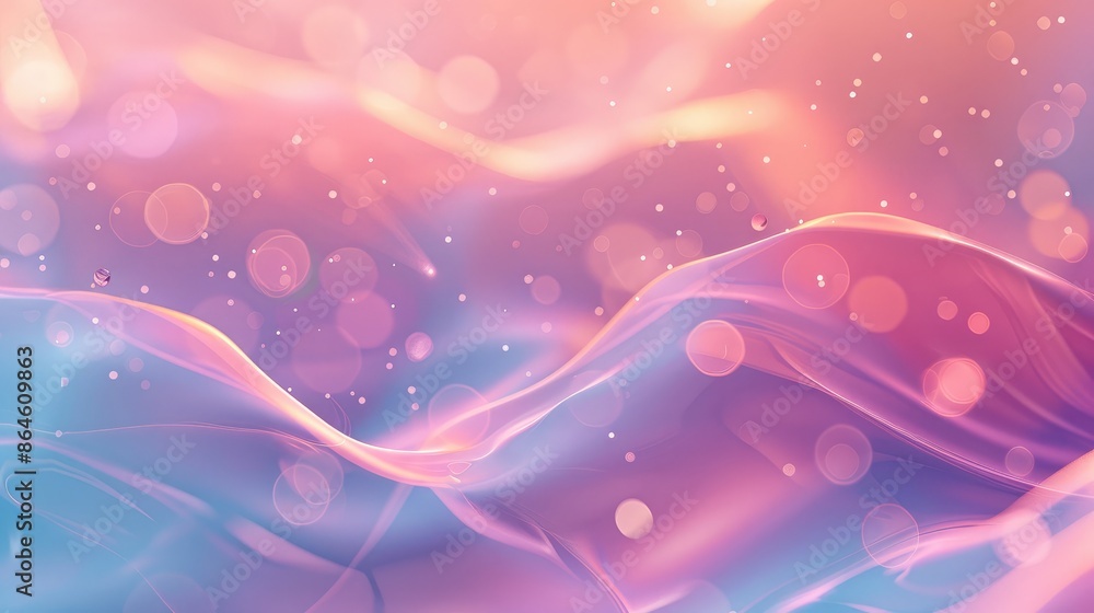 Poster soft gradient with bokeh effects creating a dreamy and serene abstract background