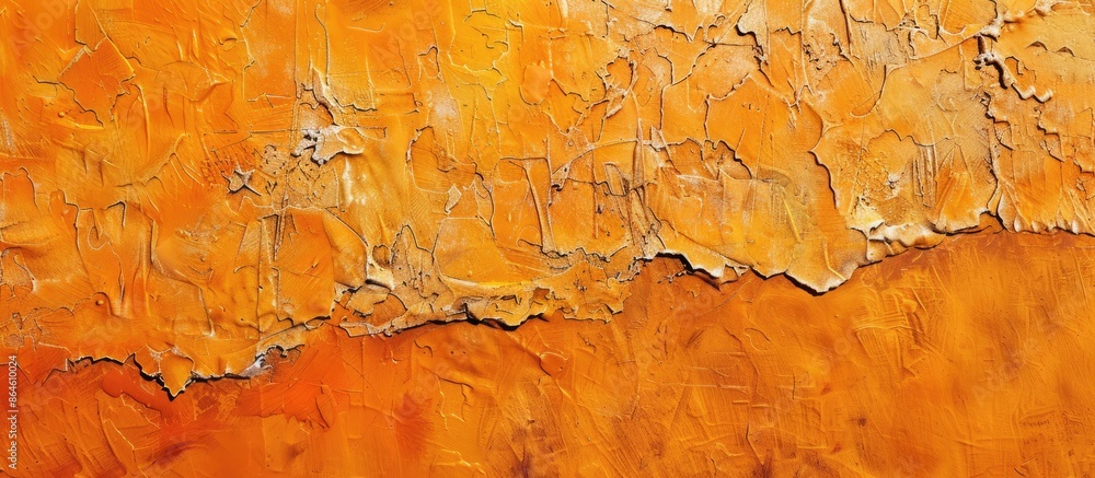 Poster artistic banner featuring an abstract background created from the texture of orange decorative plast
