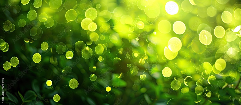 Poster blurred green lights creating a beautiful background with copy space image.