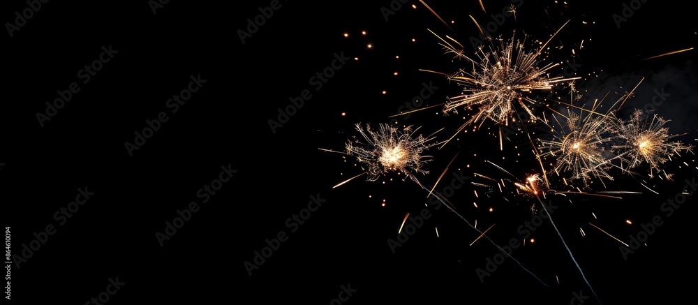 Canvas Prints Fireworks display against a black background, perfect for a copy space image.