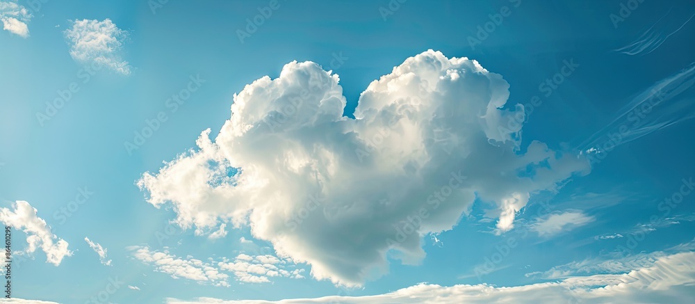 Poster heart-shaped cloud in the sky with copy space image available for background or texture.