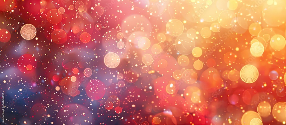 Poster background template with holiday theme featuring bokeh effect on a vibrant color background with a g