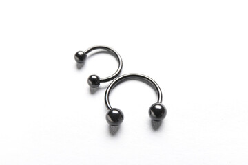 Nose rings for piercing on white background