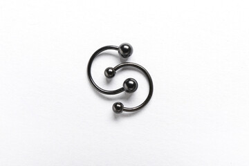 Nose rings for piercing on white background