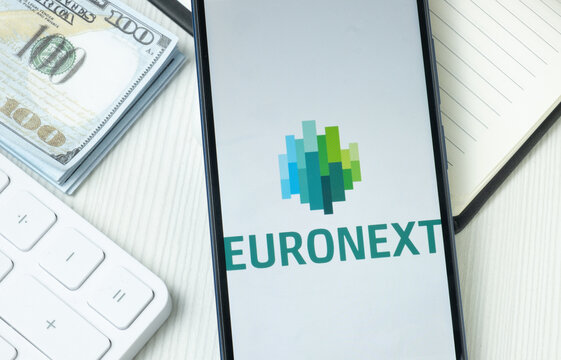 New York, USA - 21 June 2024: Euronext Logo on Phone Screen, Company Icon