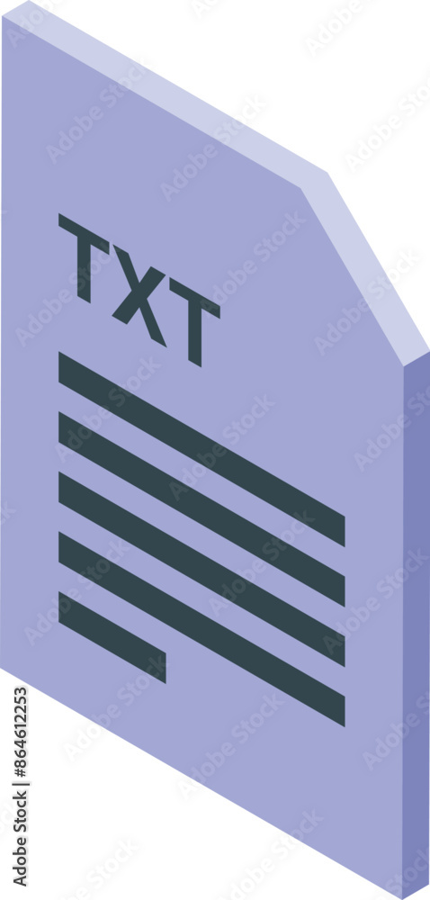 Poster icon depicting a digital document with the txt file extension, commonly used for storing plain text
