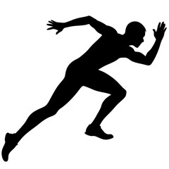 Vector running man silhouette right side (18)