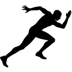 Vector running man silhouette right side (23)