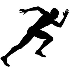Vector running man silhouette right side (22)