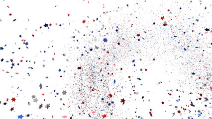 confetti - USA banner mockup with confetti confetti in American national colors. USA Presidents Day, American Labor day, Memorial Day, US election concept.