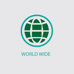 web globe icon outline silhouette isolated on white background