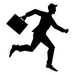 Vector running man silhouette with briefcase (7)