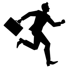 Vector running man silhouette with briefcase (6)