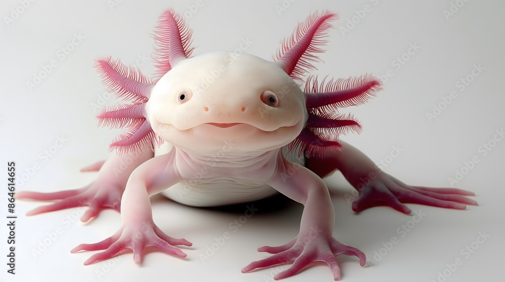 Poster 3. produce an anatomically accurate and visually appealing representation of an axolotl, capturing i