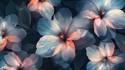 Abstract floral pattern with soft shadows