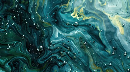 Abstract swirls of oil on water