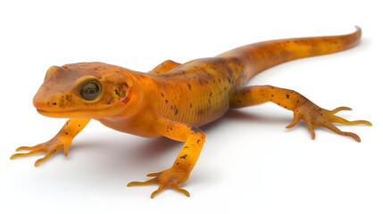 Fototapeta premium 3. Produce a lifelike and engaging depiction of a newt, emphasizing its full body and unique characteristics, free from distractions like text or logos, suitable for a clean white background.