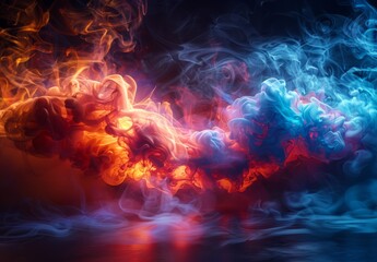 Fototapeta premium Abstract Smoke Composition with Fiery Hues