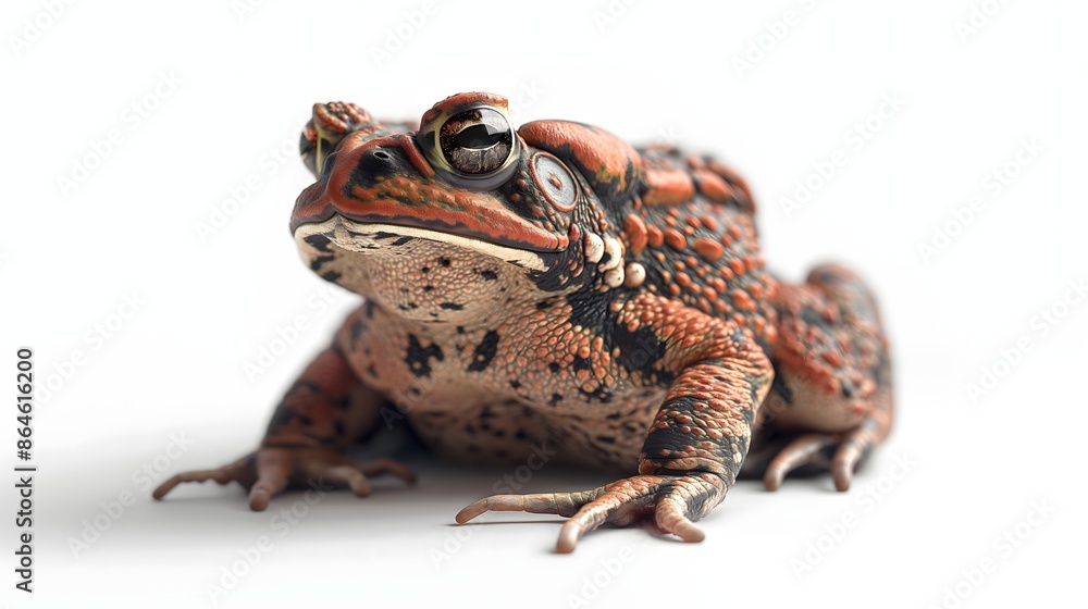 Poster 2. create a high-quality image of a toad in a characteristic pose, emphasizing its unique anatomy an