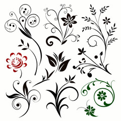 Vector various different floral designs (15)