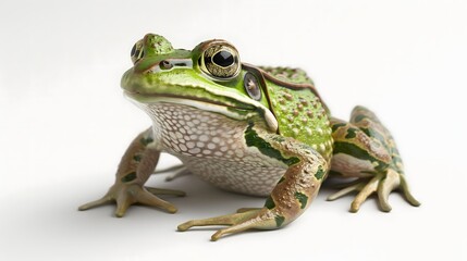 Obraz premium 2. Generate a high-resolution image of a frog in a natural pose, highlighting its distinct markings and textures, without any text or logos, perfect for a seamless integration onto a white background.