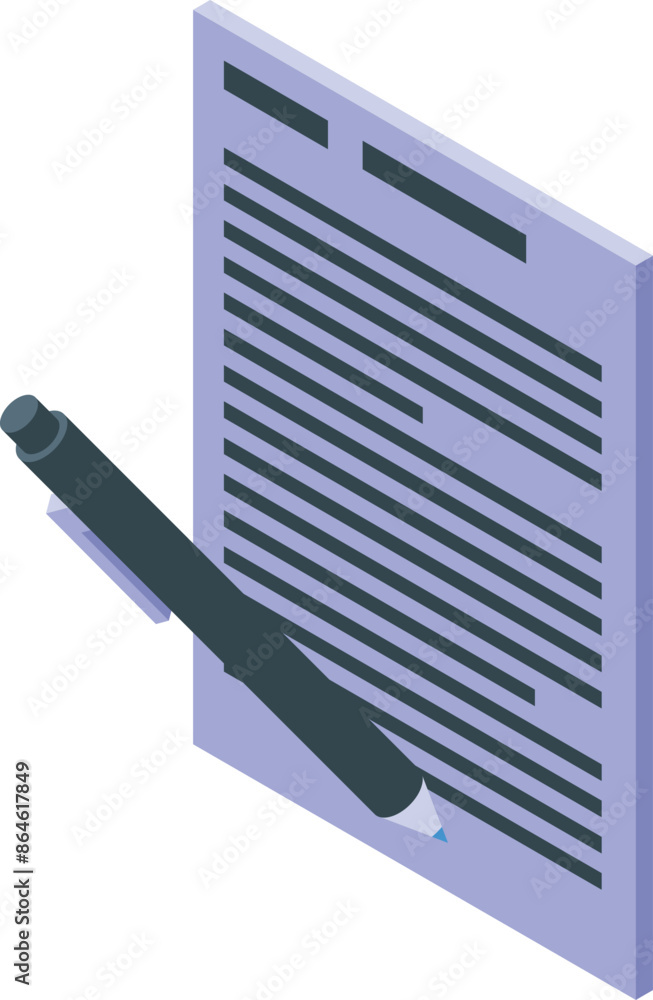 Poster pen is writing on a document, symbolizing business editing and document creation