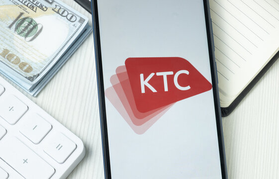 New York, USA - 21 June 2024: Krungthai Card Logo on Phone Screen, KTC Company Icon