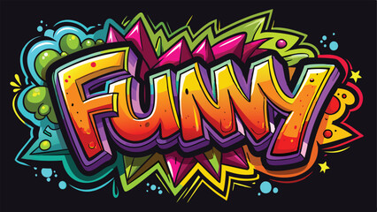 colorful graffiti background, illustration, vector art, funny