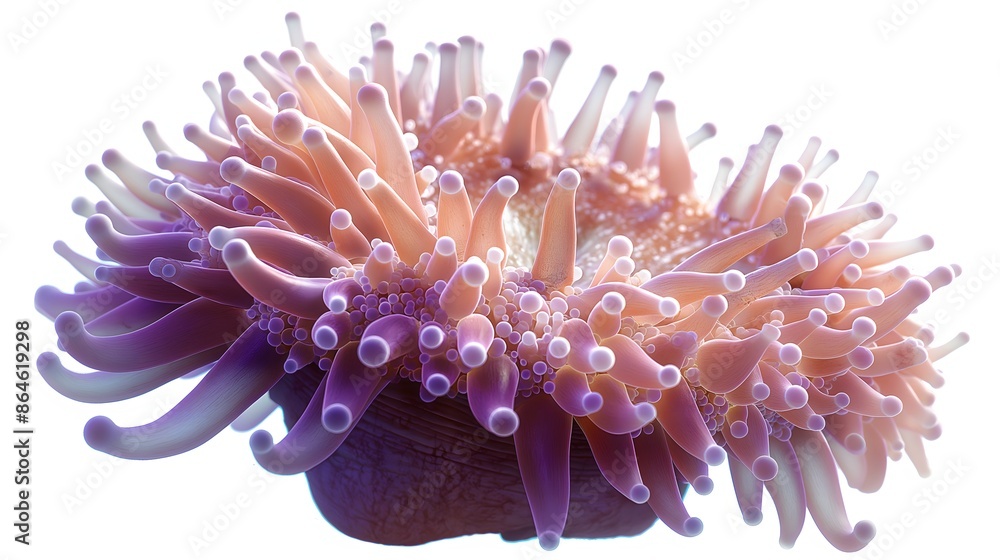 Poster 2. generate a high-resolution image of a sea anemone in its natural environment, highlighting its gr