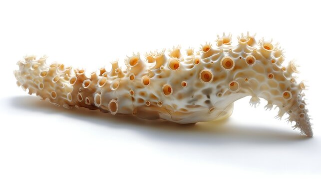 3. Produce an accurate and visually appealing depiction of a sea cucumber, emphasizing its full body and fascinating anatomy, free from distractions such as text or logos, suitable for a pristine