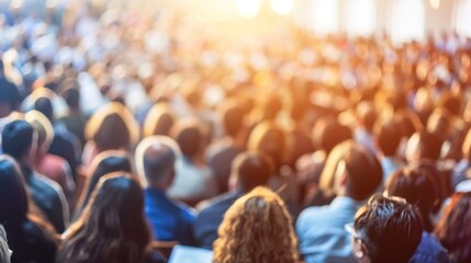 Blurry View of a Large Crowd of People