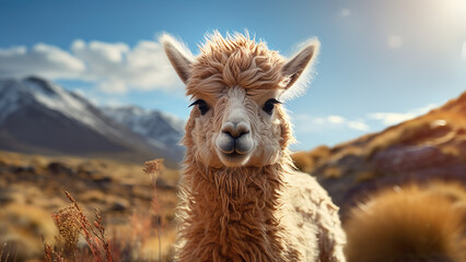 Obraz premium Llama - Alpaca, Animal, Mammal, Wildlife, Cute, Nature Peru