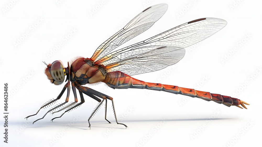 Poster 3. produce a visually captivating depiction of a dragonfly, emphasizing its full body and unique fea