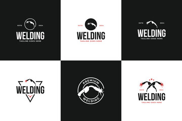 Set collection welding workshop logo design vector illustration template idea
