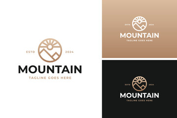 Mountain logo with luxury concept design vector illustration template idea
